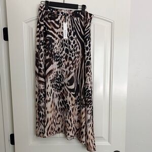 Chicos Asymmetrical Animal Print Skirt